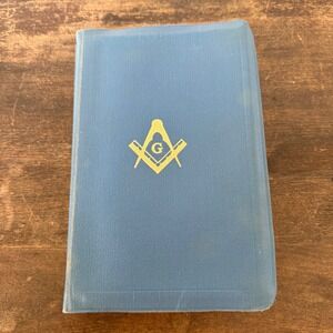 HOLY BIBLE MASONIC MASON EDITION HOLMAN BLUE Signatures 1940 Gold Edges VTG
